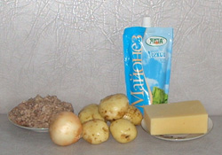 Картофельная запеканка с фаршем. Ингедиенты