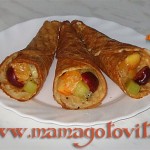 Лимонные вафли с фруктовым салатом