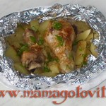 Курица с картошкой, запеченная в фольге (в духовке)
